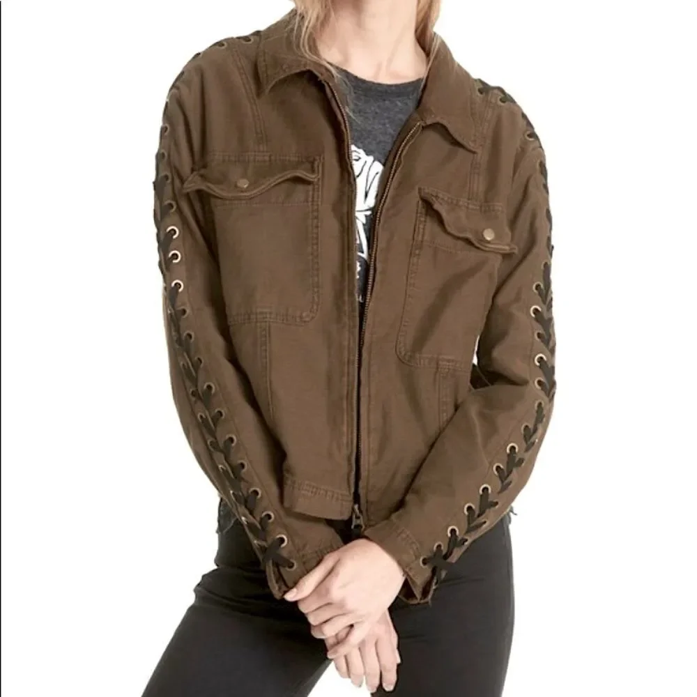 Free People Womens Faye Military Jacket - Picture 1 of 8